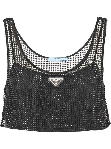 prada sparkly crop top|farfetch Prada vest.